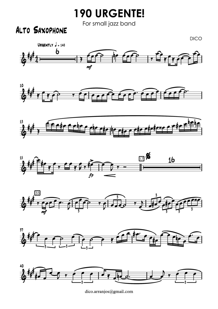 190, URGENTE! Jazz Ensemble scores gallery preview page 1