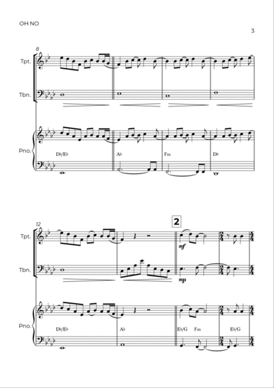 Oh No Brass Duet scores gallery preview page 3