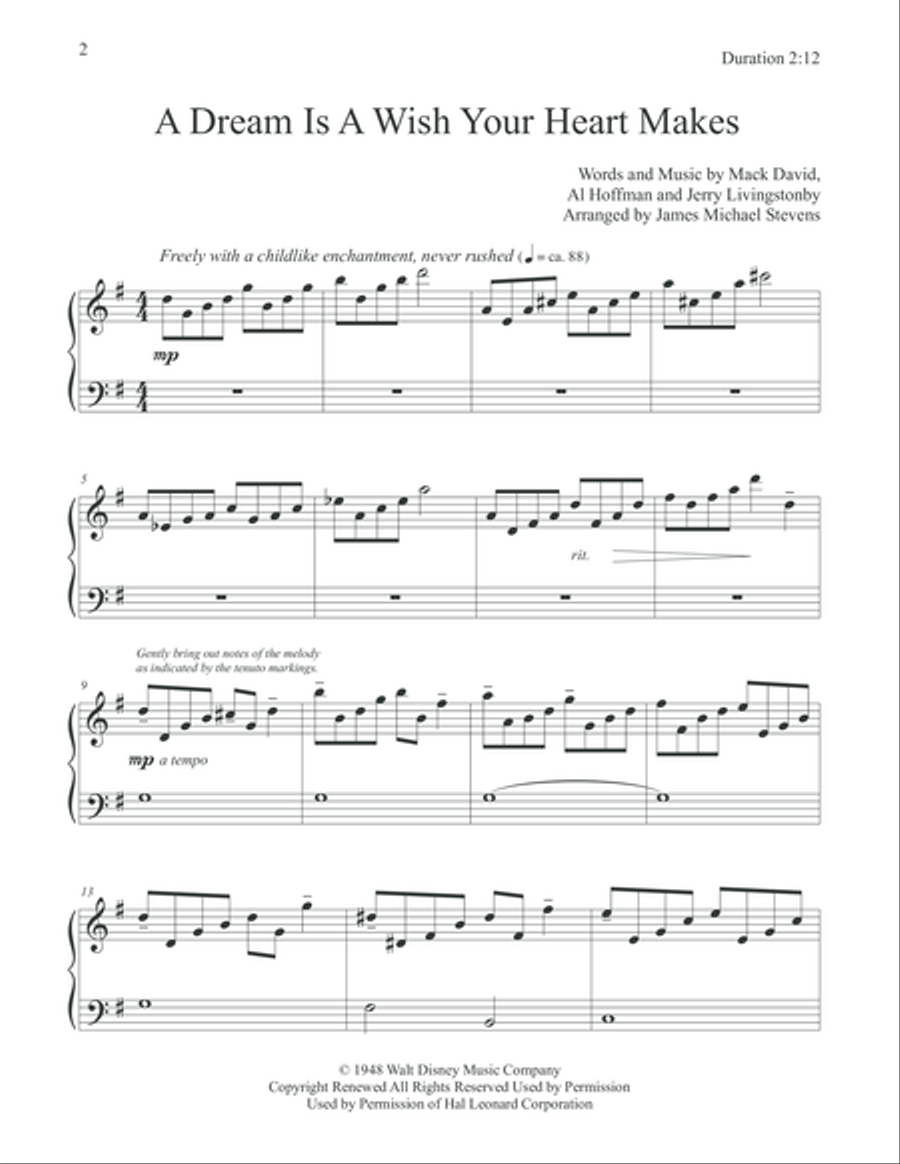A Dream Is A Wish Your Heart Makes Piano Solo scores gallery preview page 2