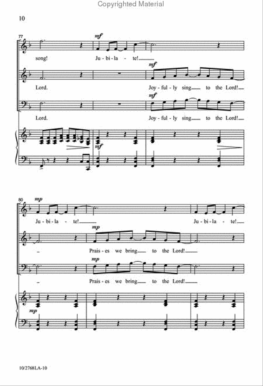Jubilate, Sing to God 3-Part scores gallery preview page 10