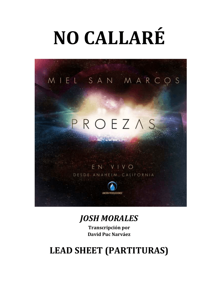 Miel San Marcos - NO CALLARE (Partitura) - Álbum Proezas Small Ensemble scores gallery preview page 1