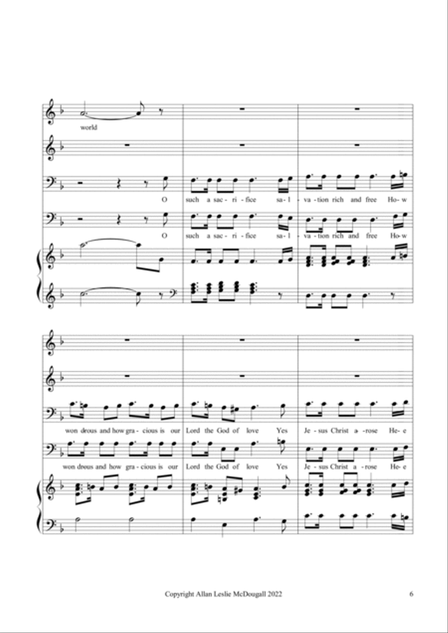 O Lord, how excellent is your name 4-Part scores gallery preview page 6