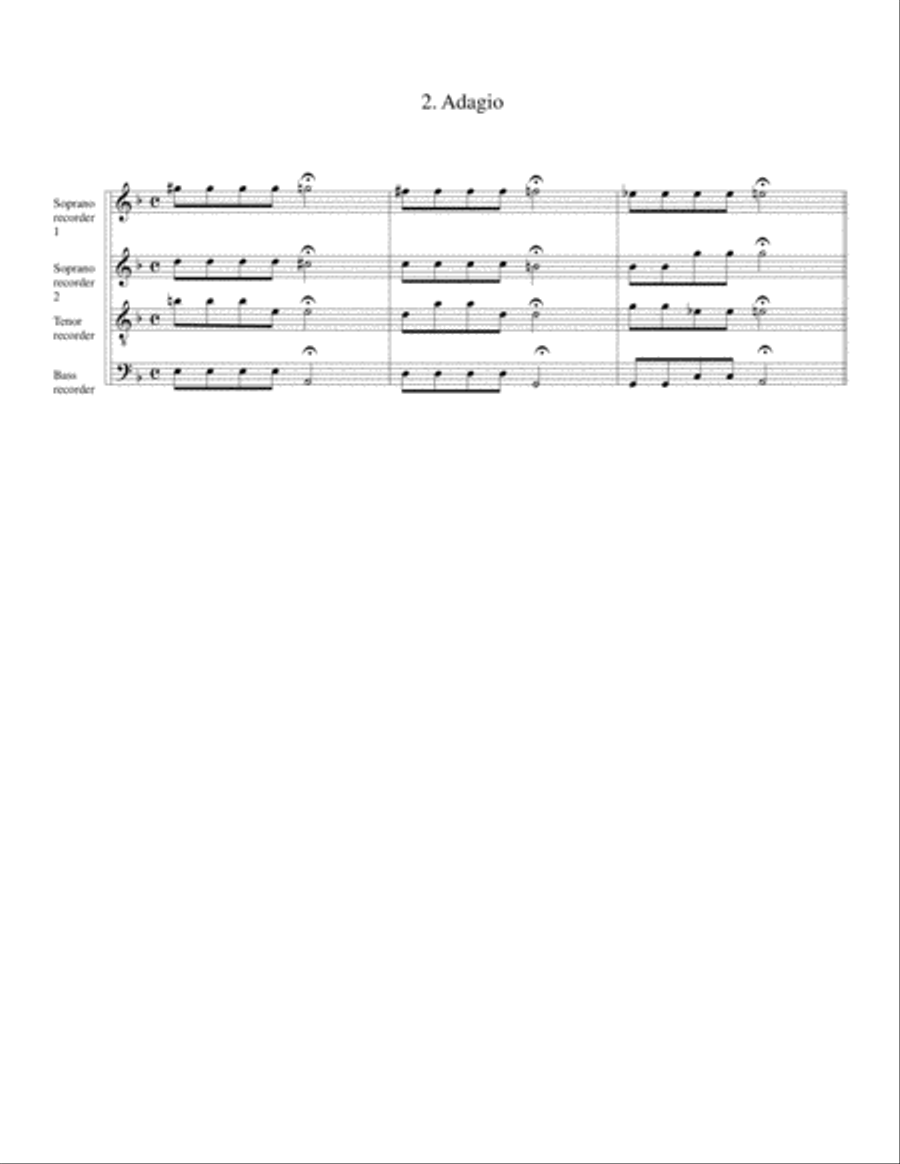 Concerto grosso, Op.3, no.11 (arrangement for 4 recorders) Recorder scores gallery preview page 3