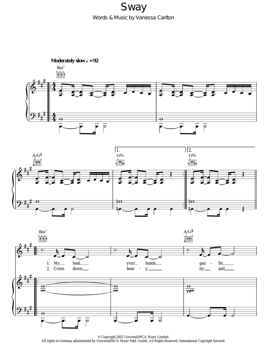 Sway Acoustic Guitar scores gallery preview page 1