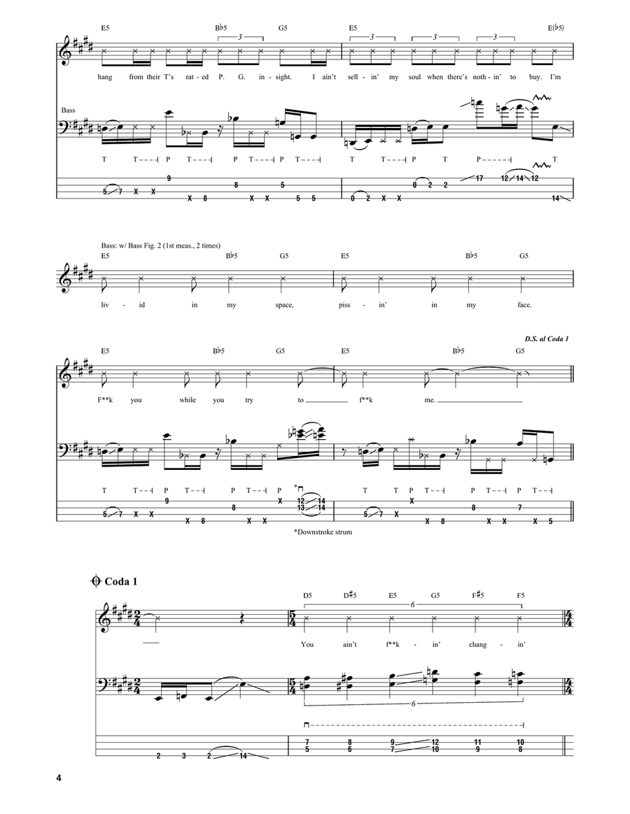 Dig Bass Guitar Tablature scores gallery preview page 4