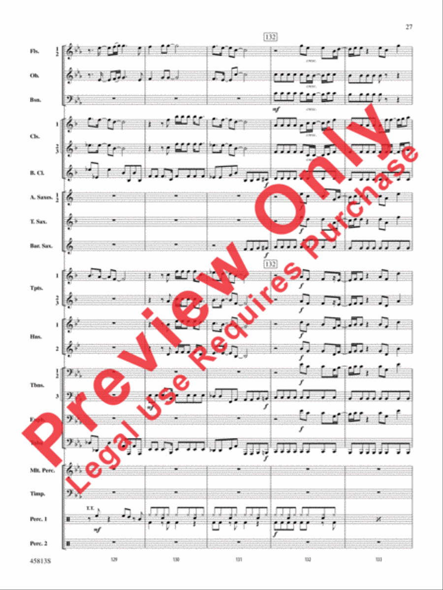 Hamilton, Suite from the Broadway Musical Concert Band scores gallery preview page 28