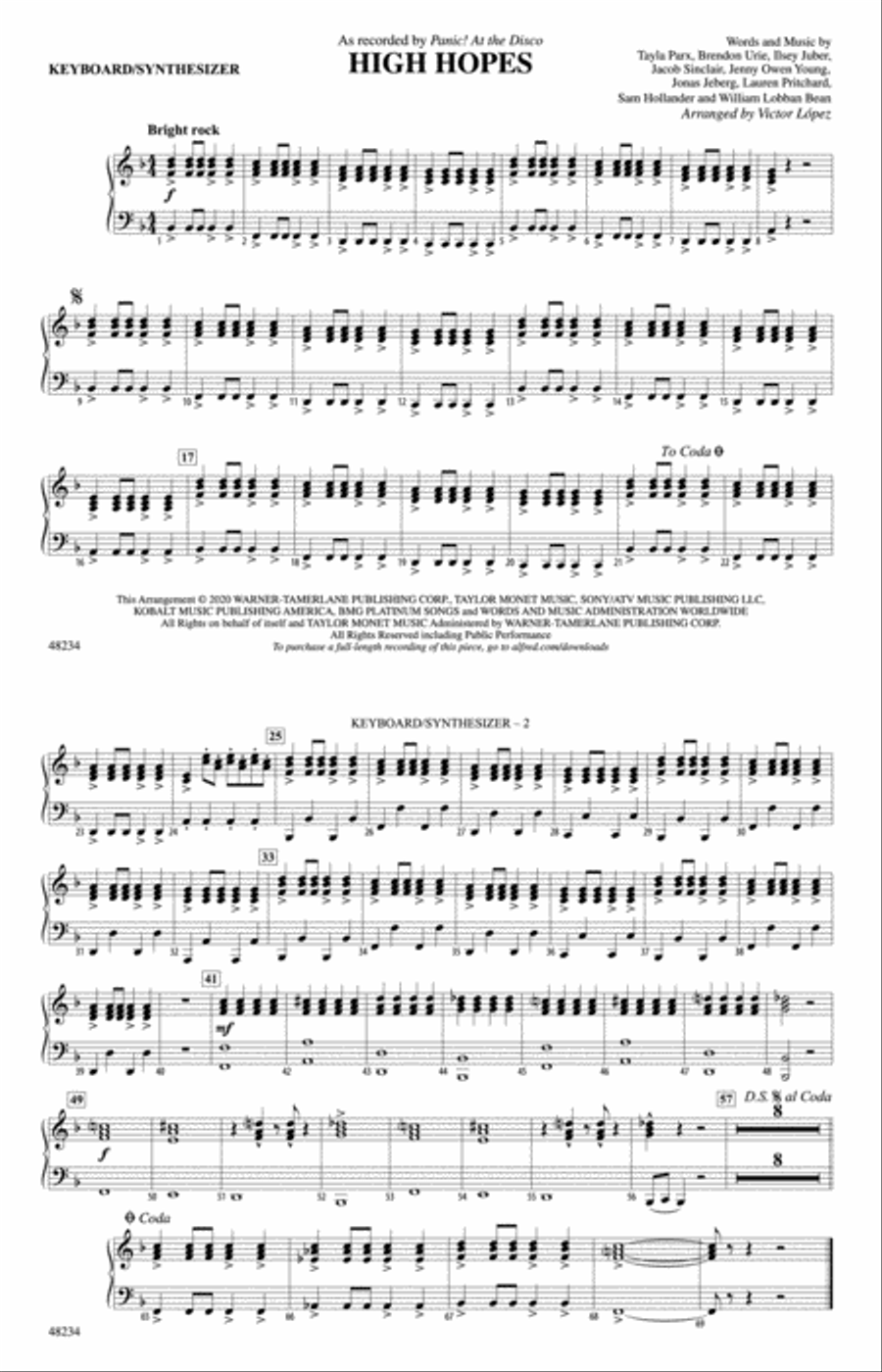 High Hopes: Piano Accompaniment Piano Accompaniment scores gallery preview page 1