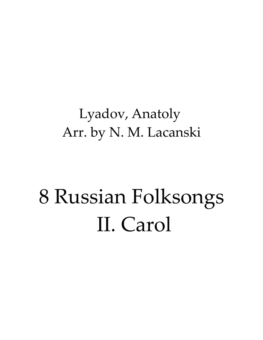8 Russian Folksongs Christmas Carol String Orchestra scores gallery preview page 1