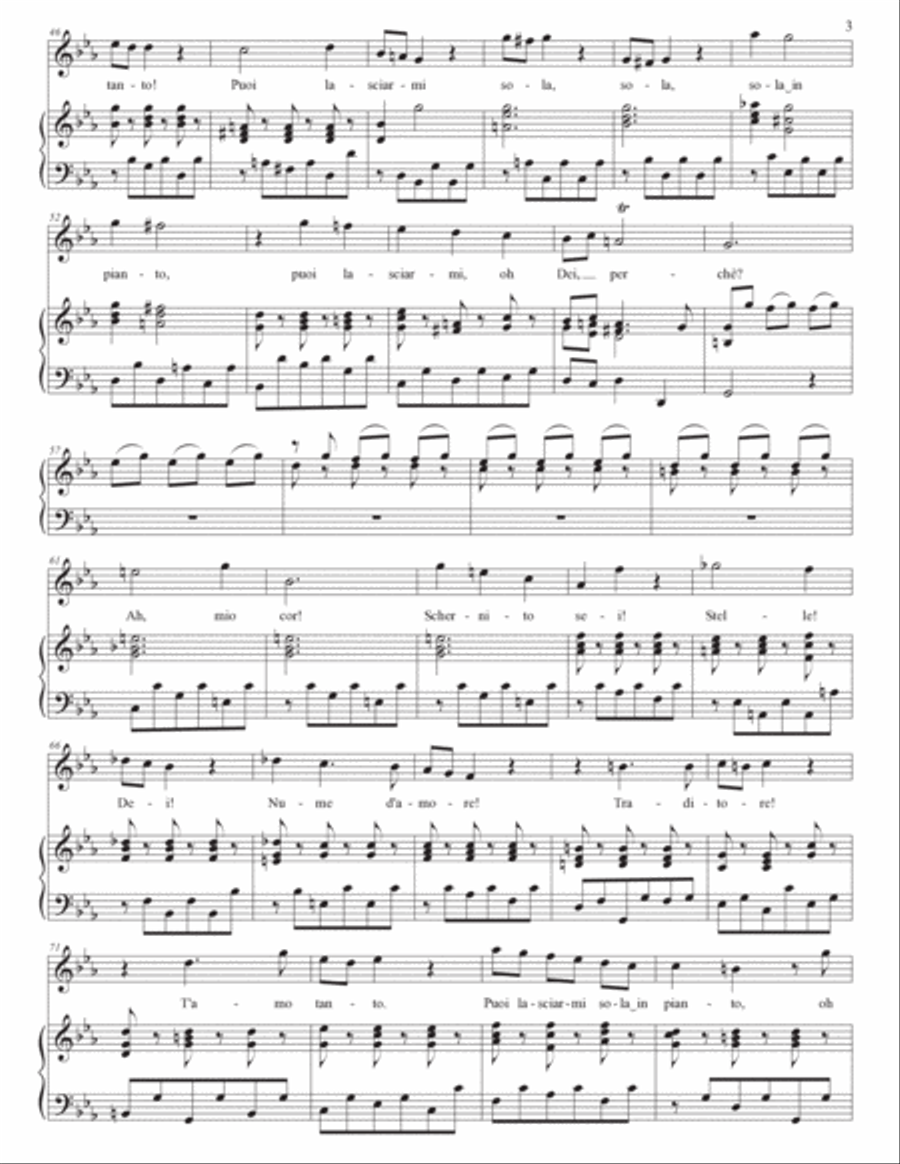 HANDEL: Ah, mio cor! (transposed to C minor) Voice scores gallery preview page 4