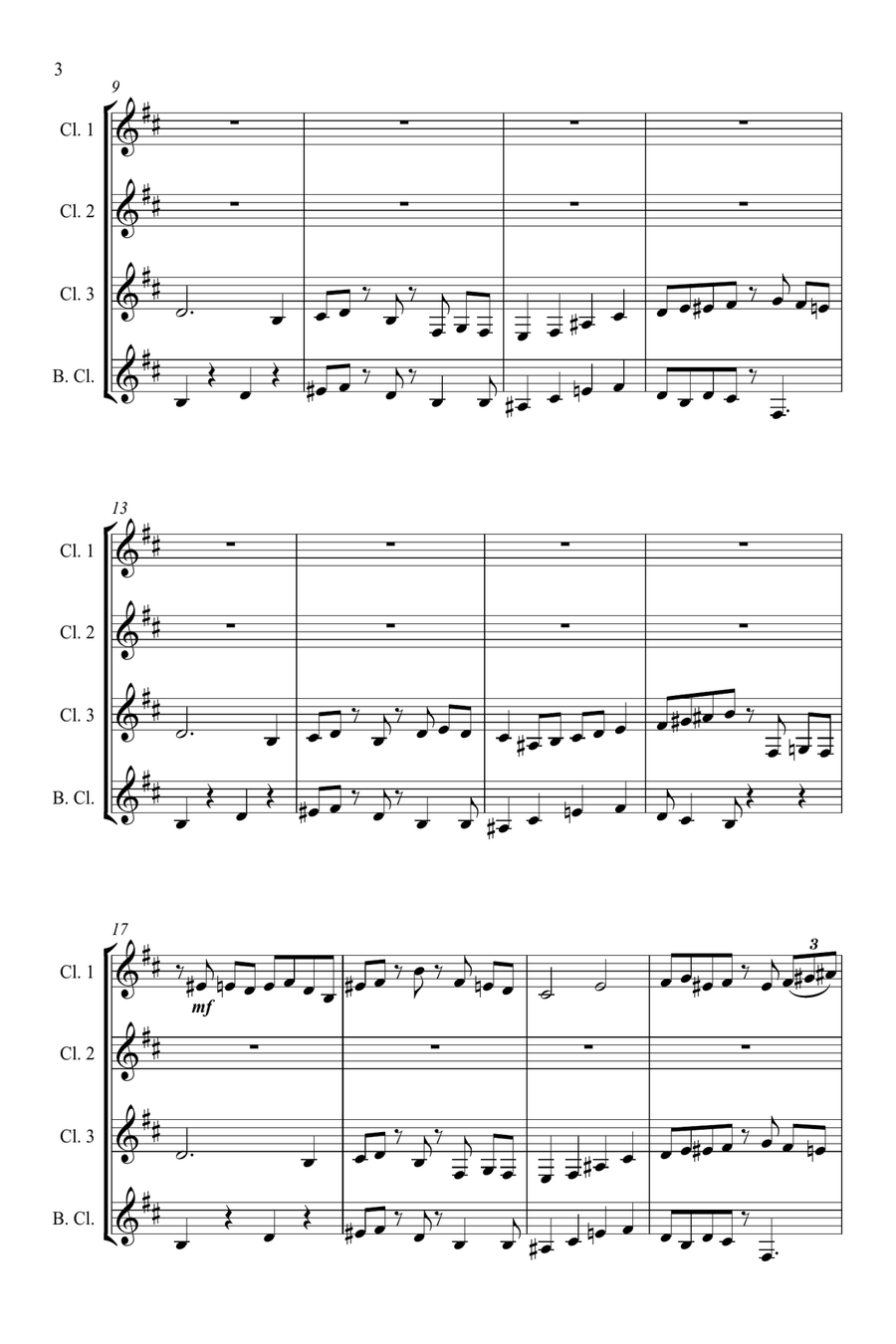 Suave - for Clarinet Quartet Clarinet Quartet scores gallery preview page 4