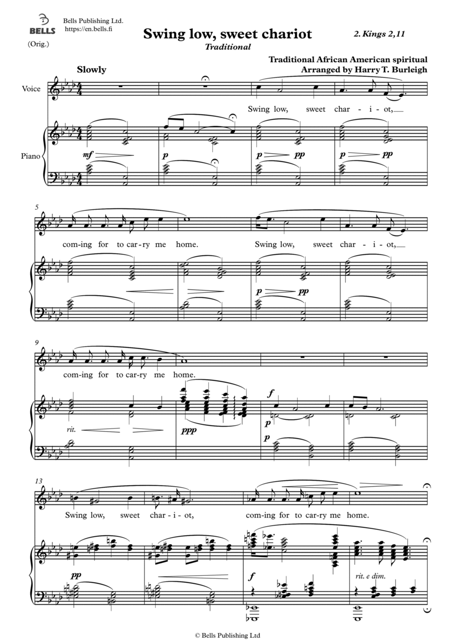 Swing low, sweet chariot Swing low, sweet chariot Voice Solo scores gallery preview page 1