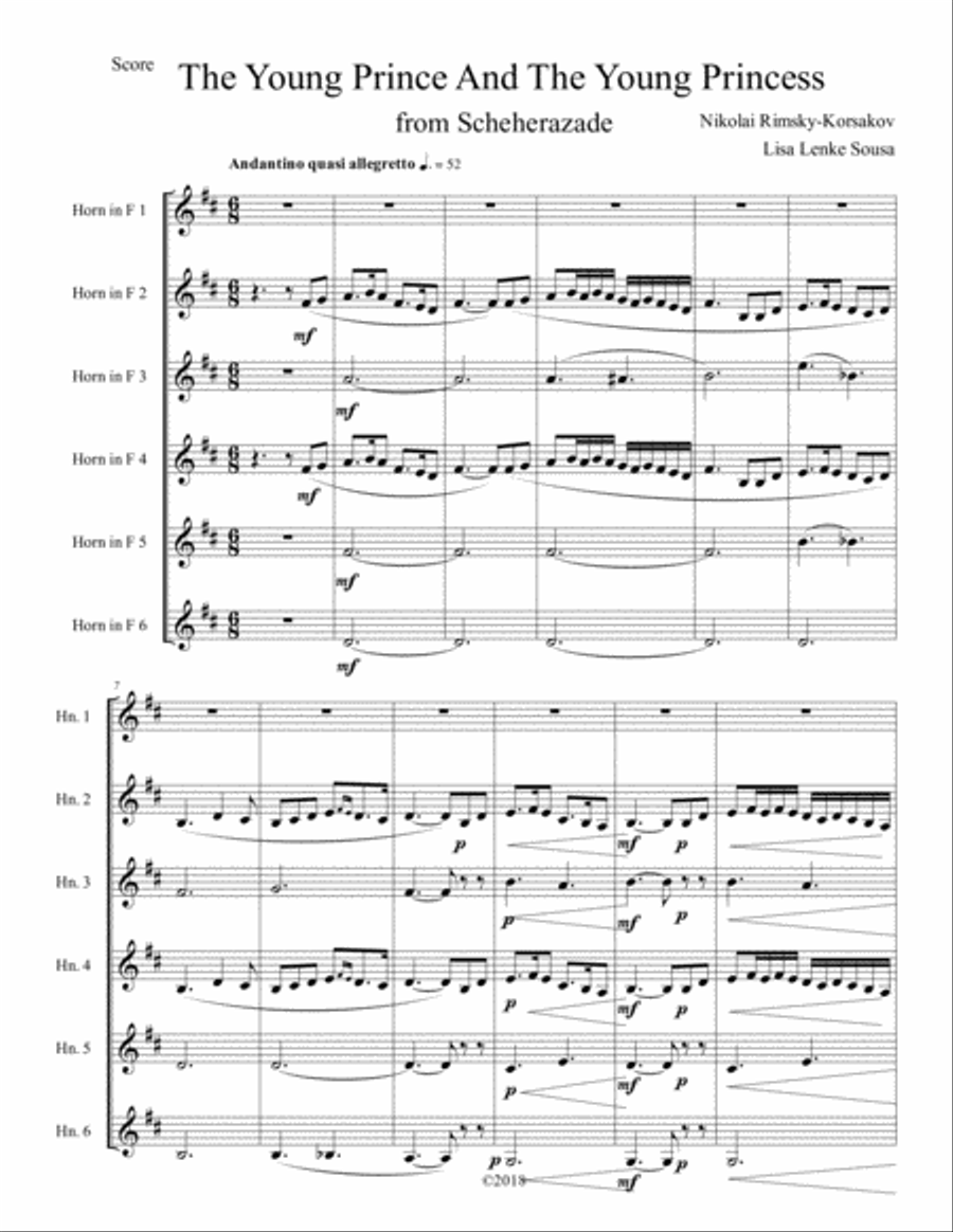 The Young Prince and The Young Princess (from Scheherazade) Brass Ensemble scores gallery preview page 3