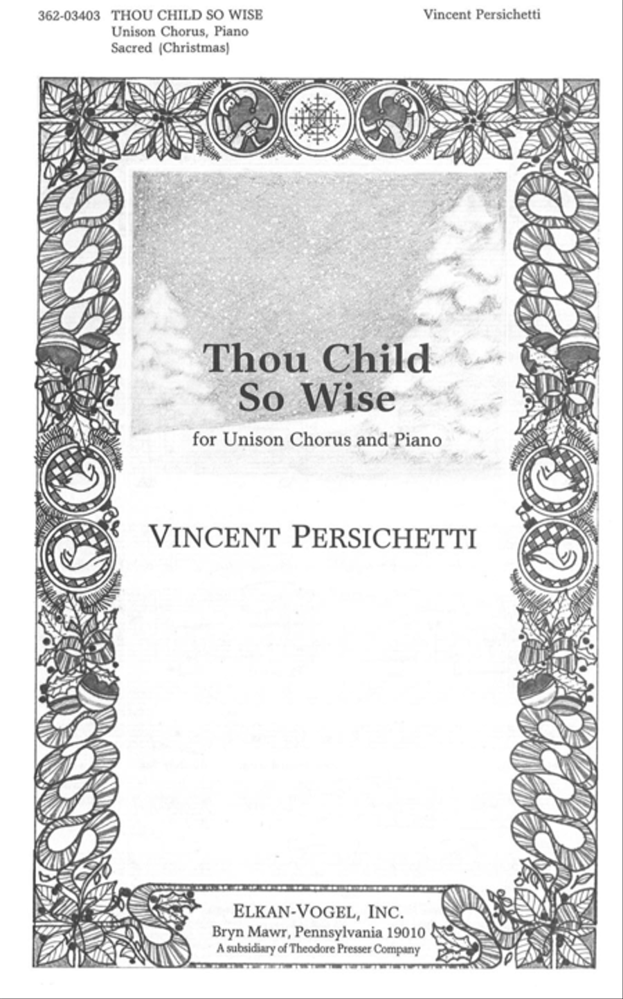 Thou Child So Wise Unison Choir scores gallery preview page 1