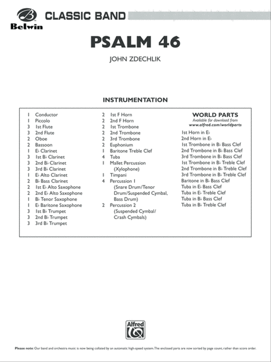 Psalm 46: Score Psalm 46: Score Concert Band scores gallery preview page 1