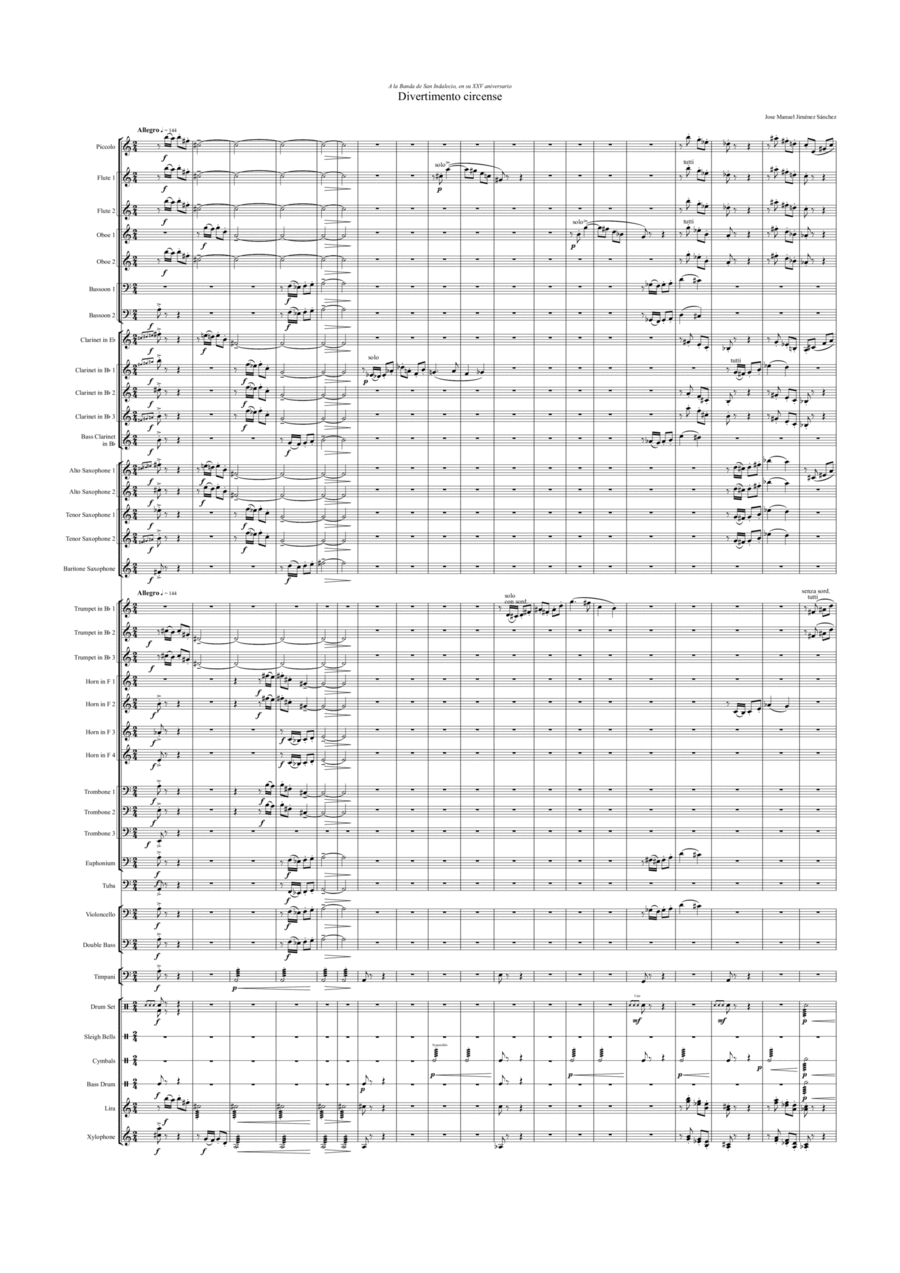 Divertimento circense, para banda sinfónica Concert Band scores gallery preview page 1