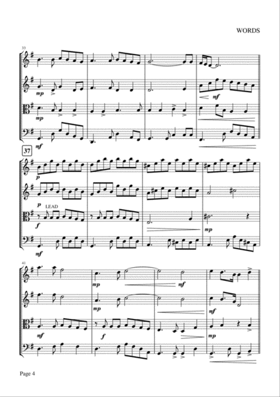 Words String Quartet scores gallery preview page 4