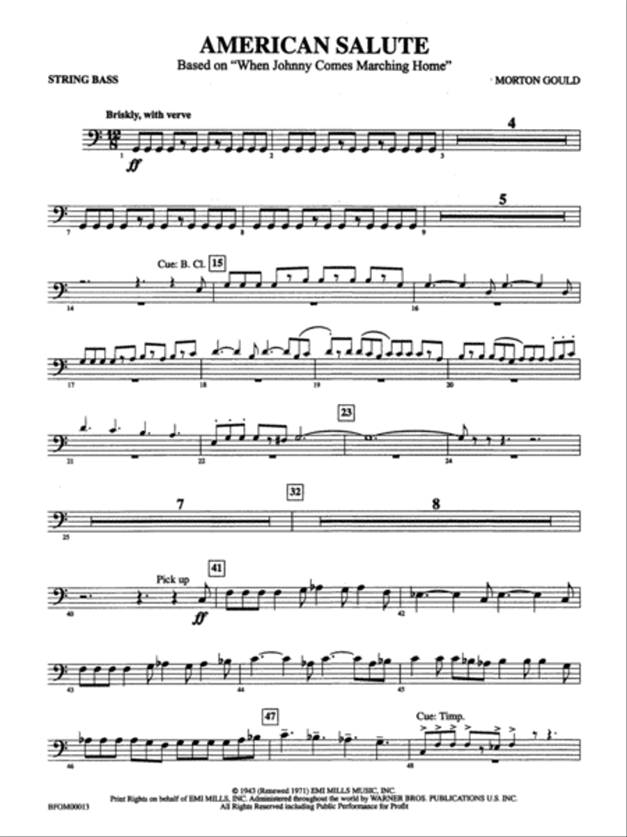 American Salute: String Bass Full Orchestra scores gallery preview page 1