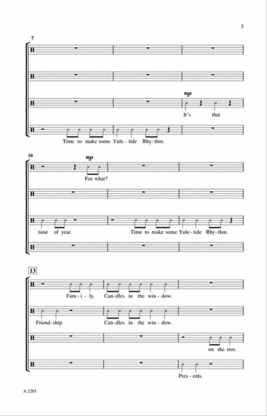 Yuletide Rhythm 4-Part scores gallery preview page 3