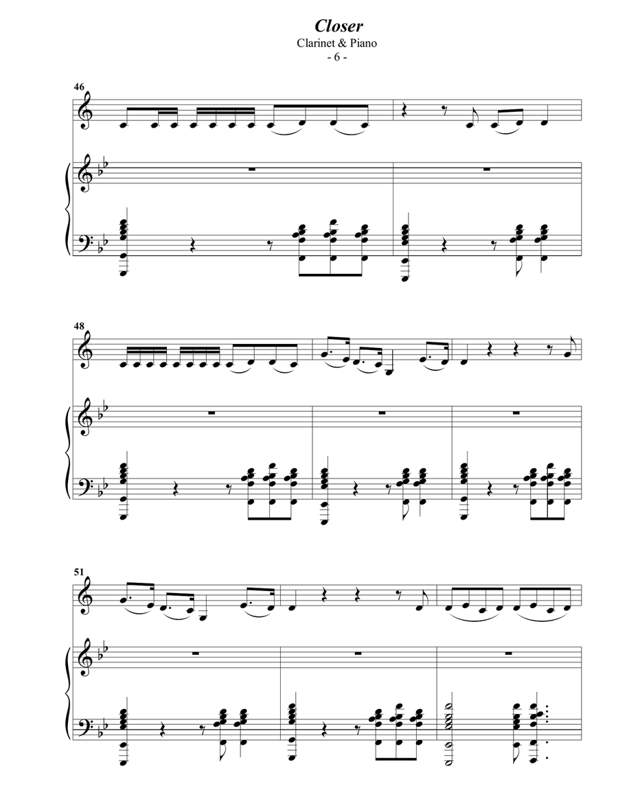 Closer B-Flat Clarinet scores gallery preview page 6