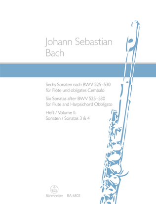 Book cover for Six Sonatas after BWV 525-530 for Flute and Harpsichord obbligato