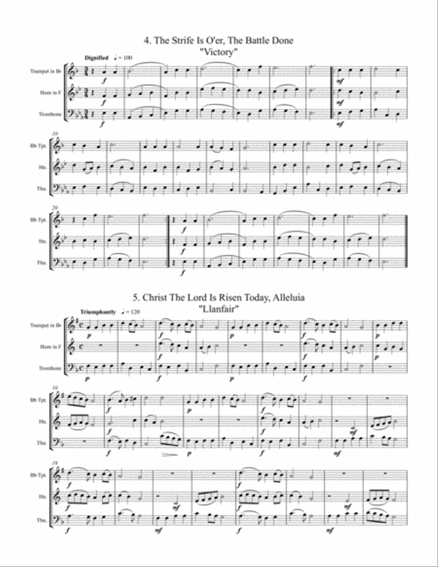 5 Easter Trios Brass Trio scores gallery preview page 4