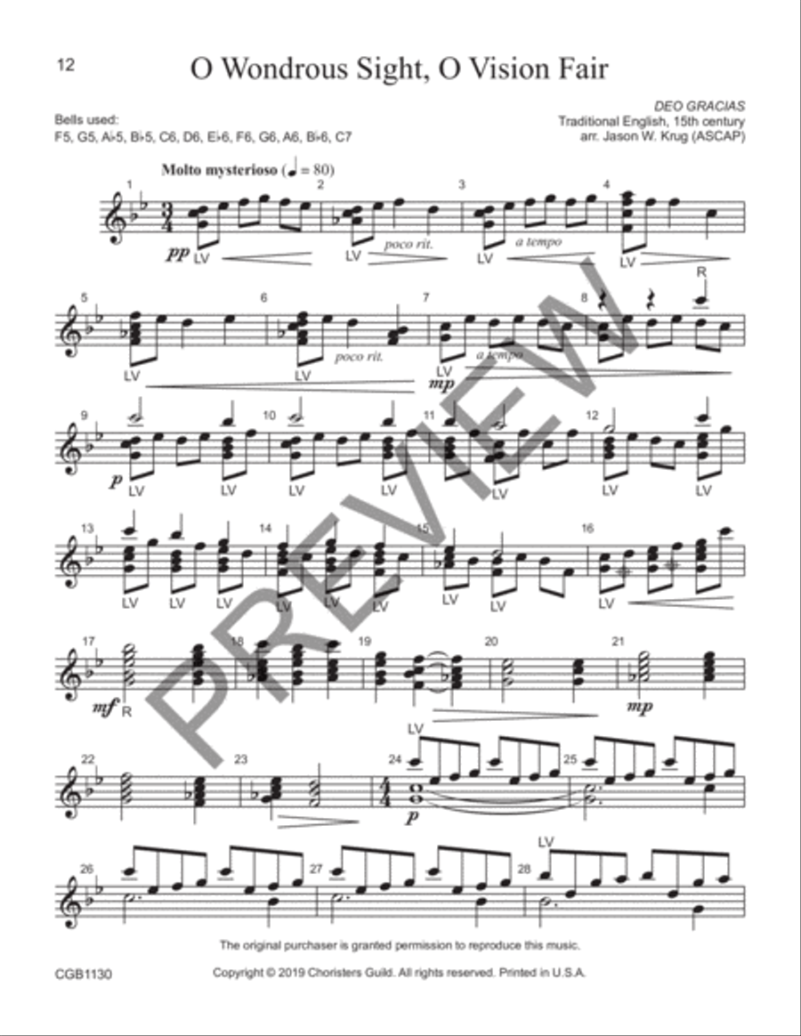 All Praise to Thee, Volume 3 - 12 bells (F5-C7) Handbell Choir scores gallery preview page 7