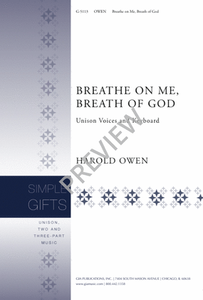 Book cover for Breathe on me, Breath of God