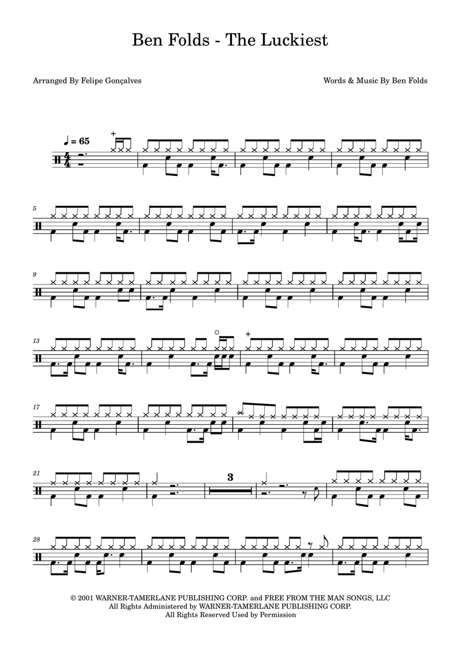 The Luckiest The Luckiest Drum Set scores gallery preview page 1