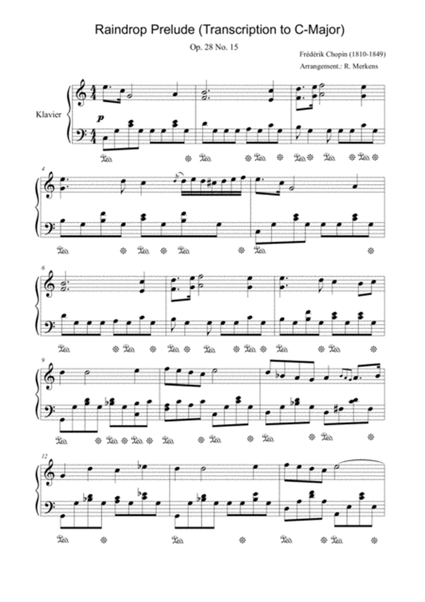 Fredrik Chopin - Raindrop Prelude (C-Major arrangement) image number null