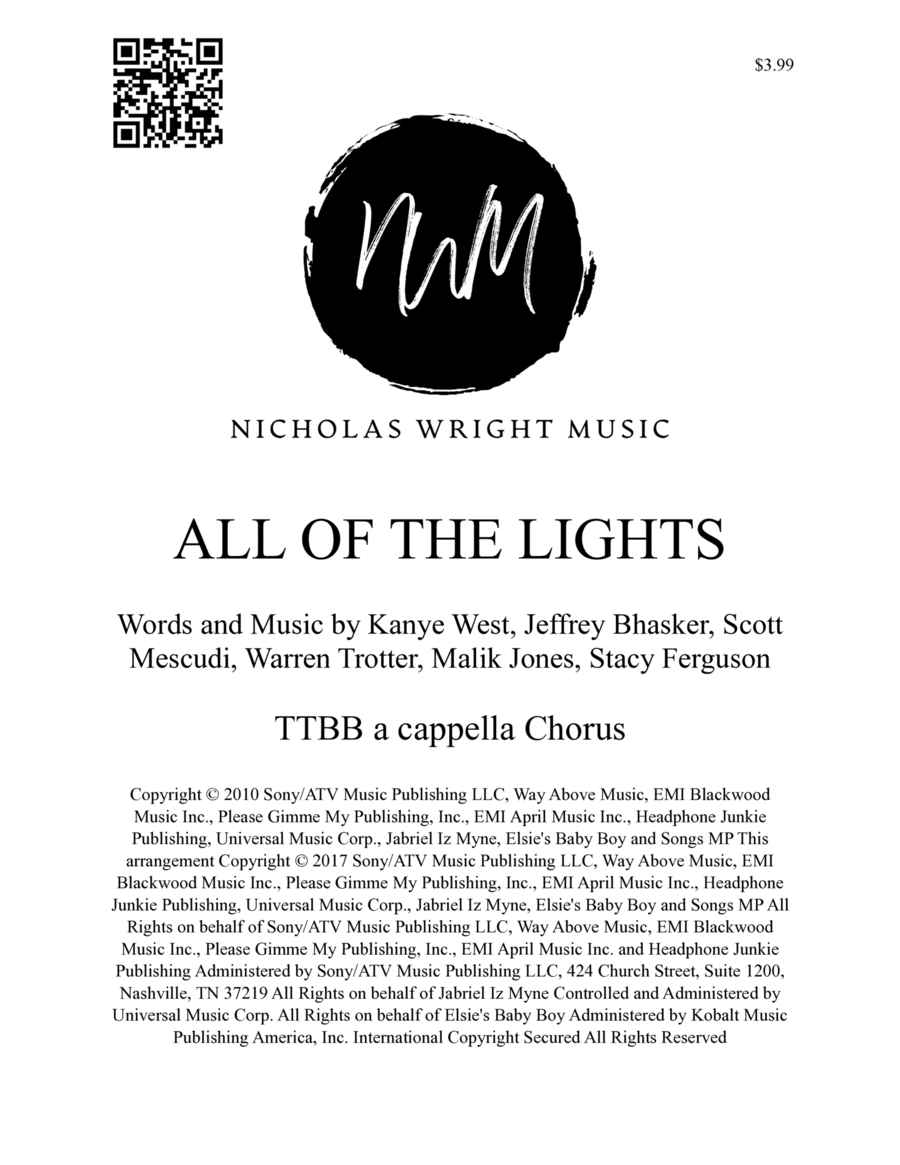 All Of The Lights TTBB scores gallery preview page 1