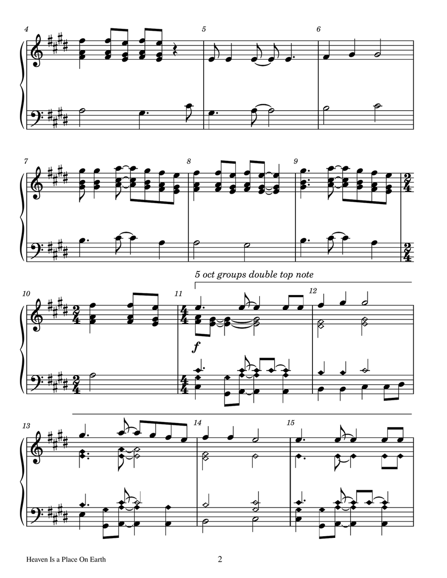 Heaven Is A Place On Earth Handbell Choir scores gallery preview page 2