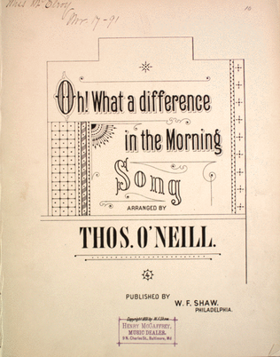Book cover for Oh! What a Difference in the Morning. Song