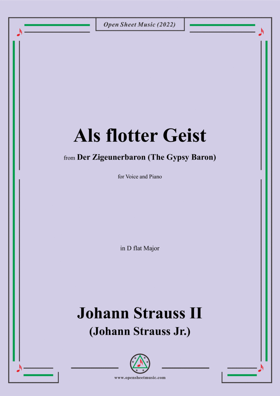 Johann Strauss II-Als flotter Geist,in D flat Major Voice scores gallery preview page 1