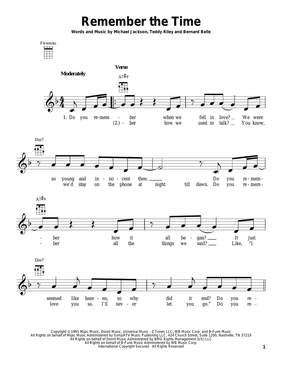 Remember The Time Remember The Time Ukulele scores gallery preview page 1
