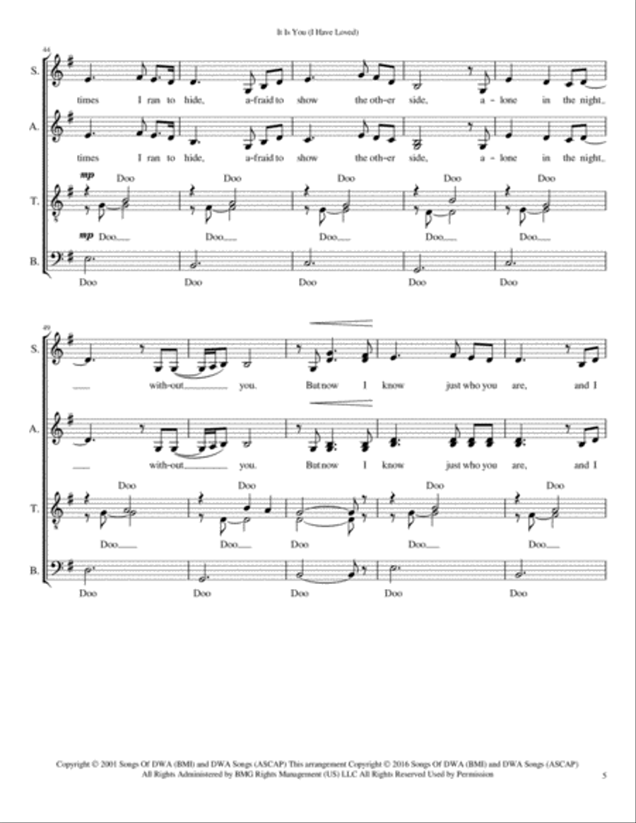 It Is You (i Have Loved) 4-Part scores gallery preview page 5