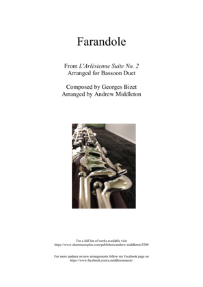 Farandole from L'Arlesienne Suite No. 2 arranged for Bassoon Duet
