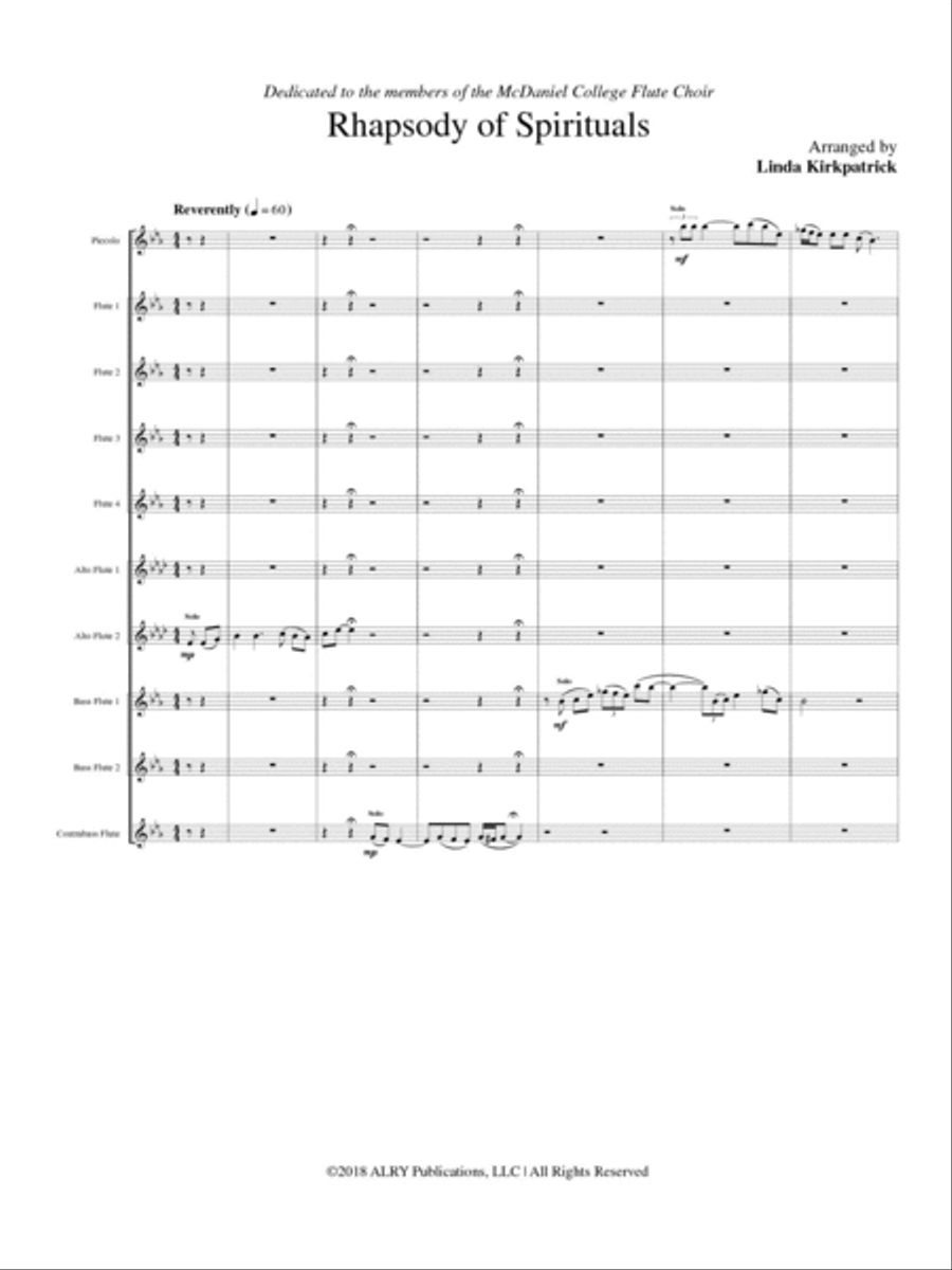 Rhapsody of Spirituals for Flute Choir Flute Choir scores gallery preview page 2