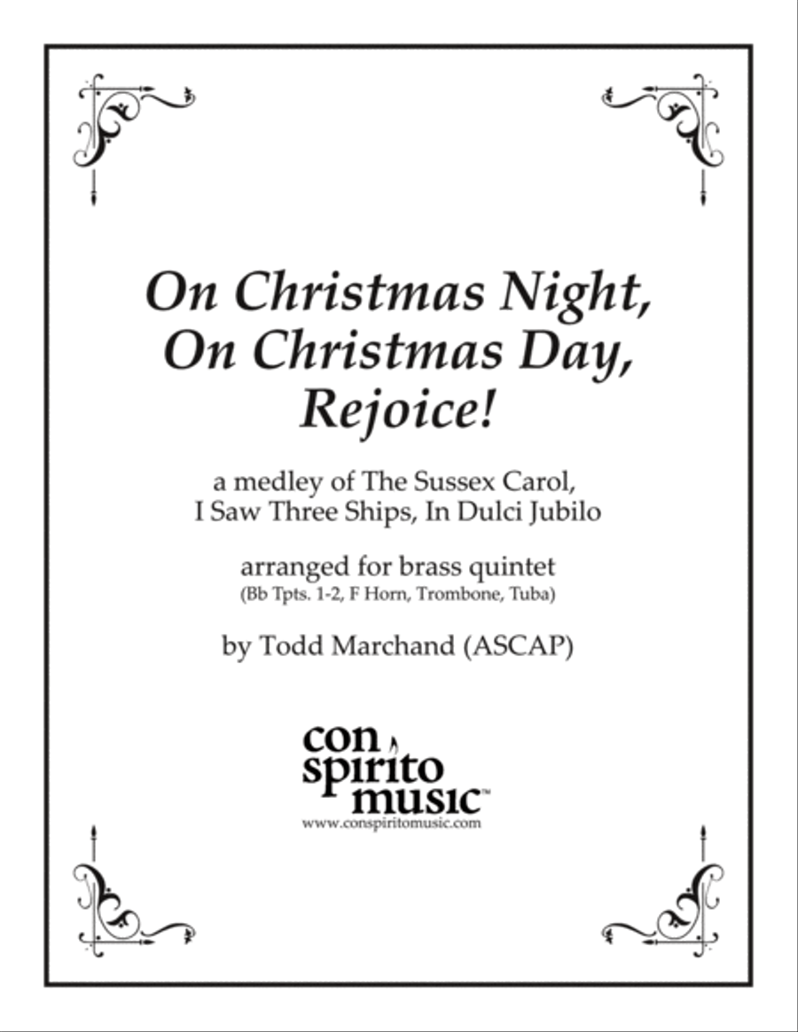 On Christmas Night, On Christmas Day, Rejoice! - brass quintet Brass Quintet scores gallery preview page 1