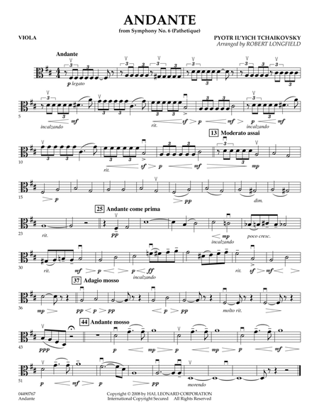 Andante (from Symphony No.6 "Pathetique") - Viola