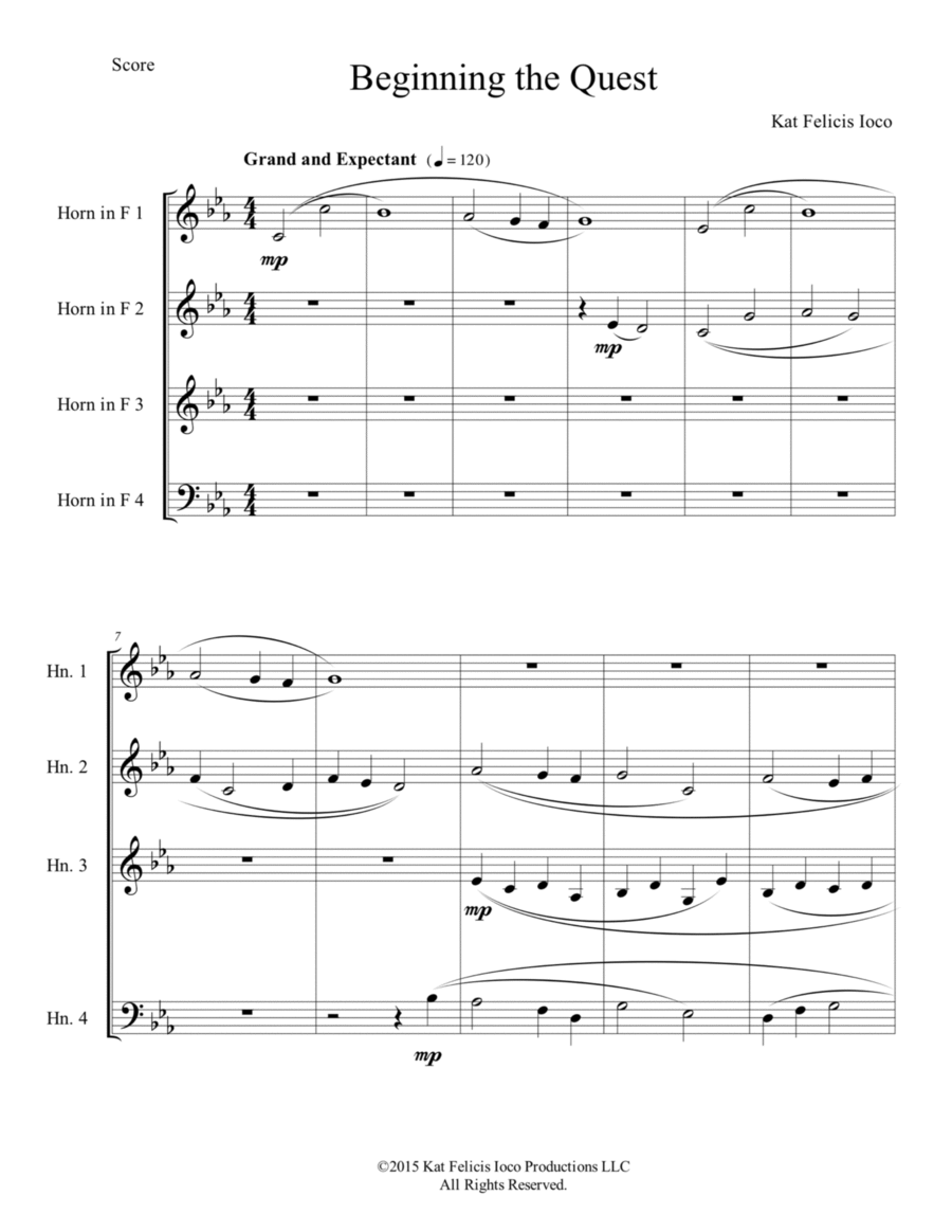 Beginning the Quest Brass Ensemble scores gallery preview page 1