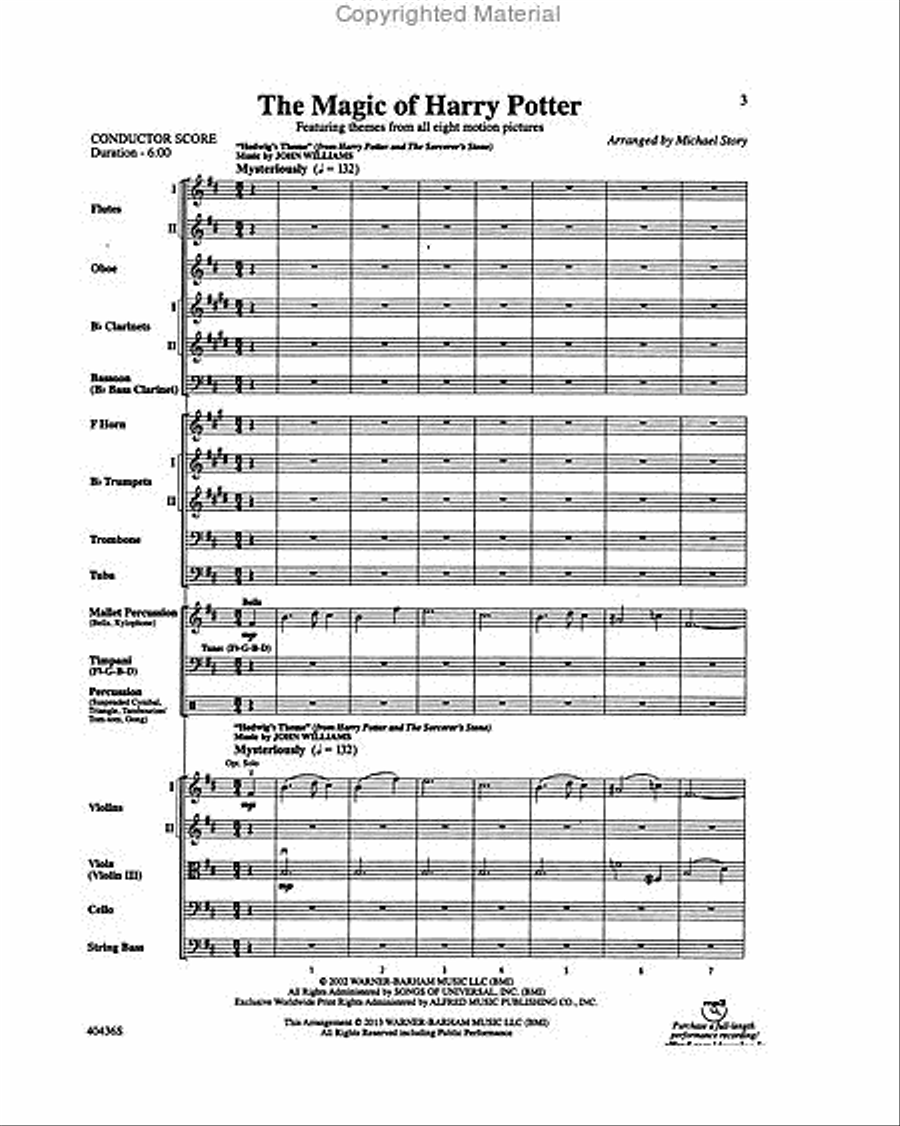 The Magic of Harry Potter Full Orchestra scores gallery preview page 2