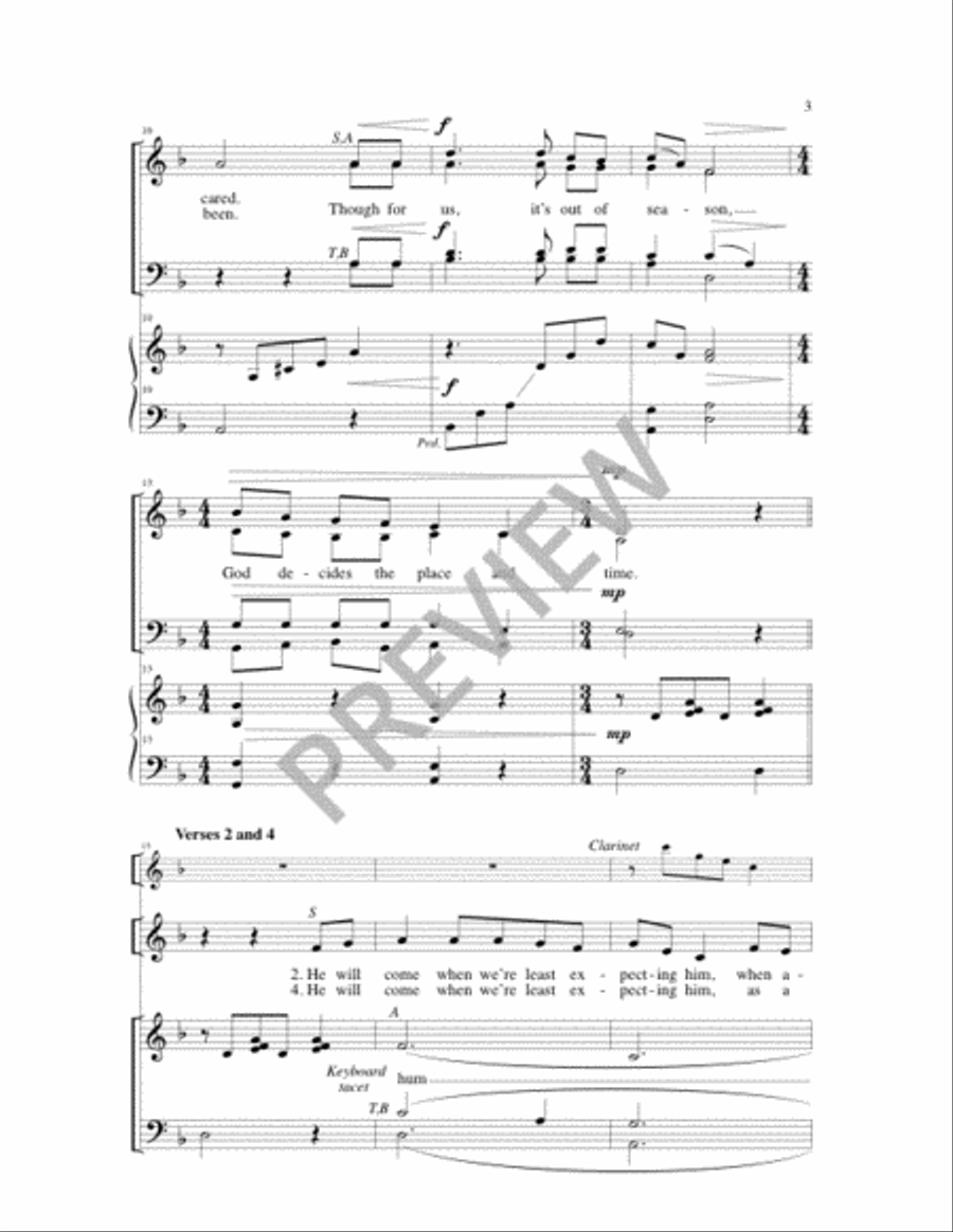 He Will Come 4-Part scores gallery preview page 3