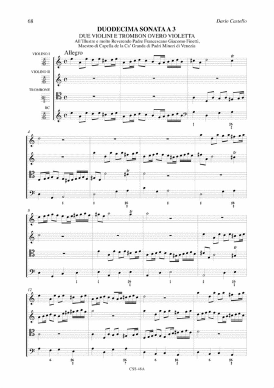 Instrumental Works - Vol. 1: Sonate concertate in stil moderno for two and three-parts and Continuo (Venezia, 1629) 3-Part scores gallery preview page 14