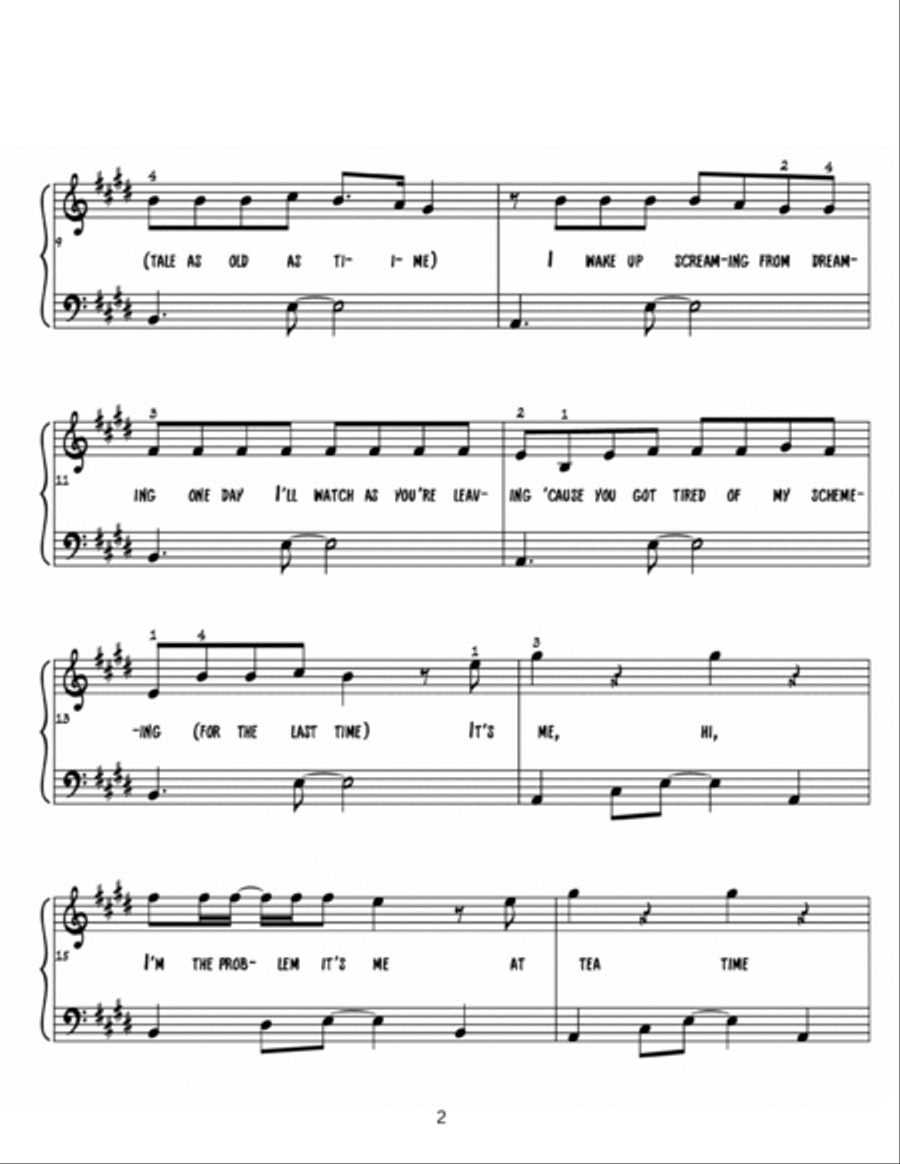 Anti-Hero Piano Solo scores gallery preview page 2