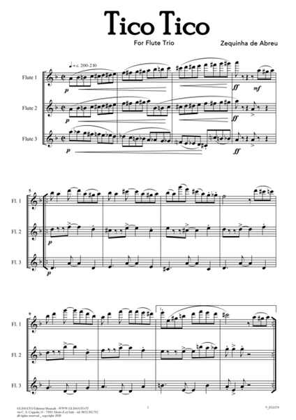 Tico Tico - flexible Flute Trio score & parts image number null