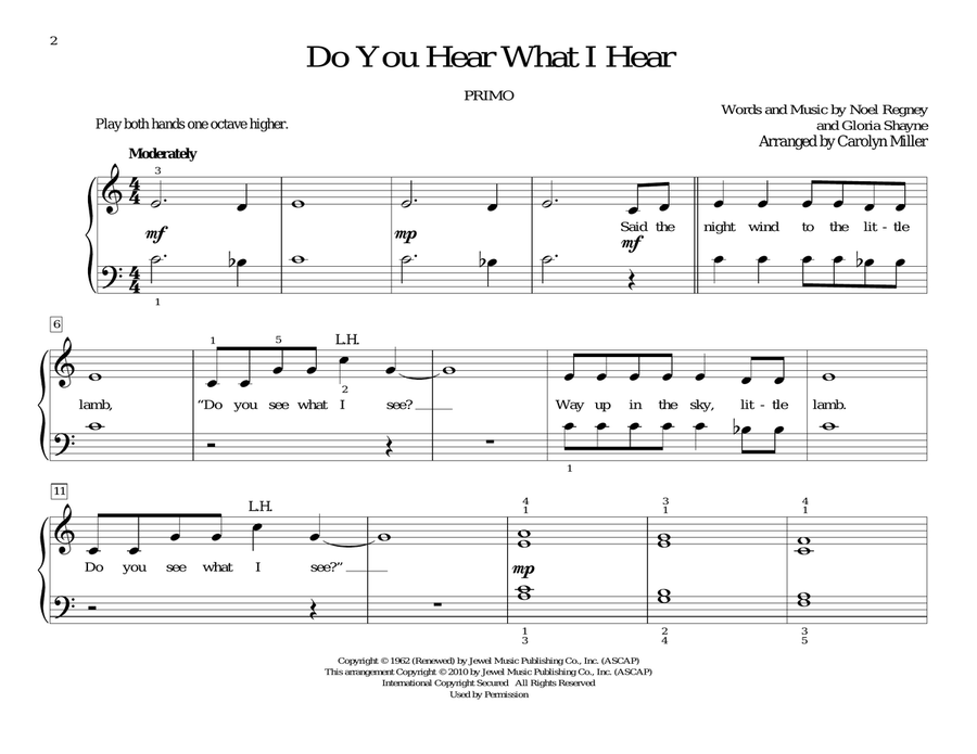Do You Hear What I Hear Do You Hear What I Hear Easy Piano scores gallery preview page 2