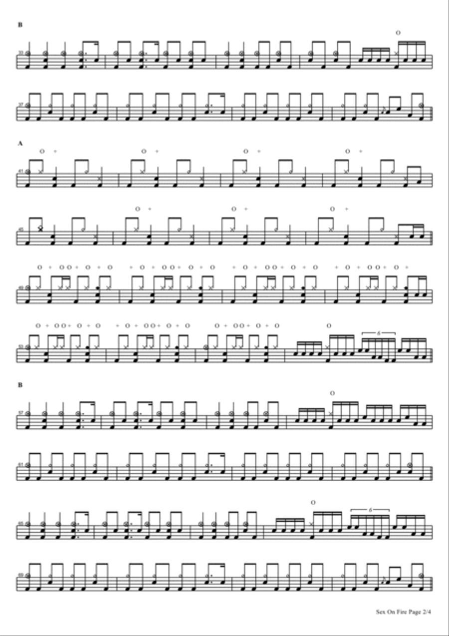 Sex On Fire Drum Set scores gallery preview page 2