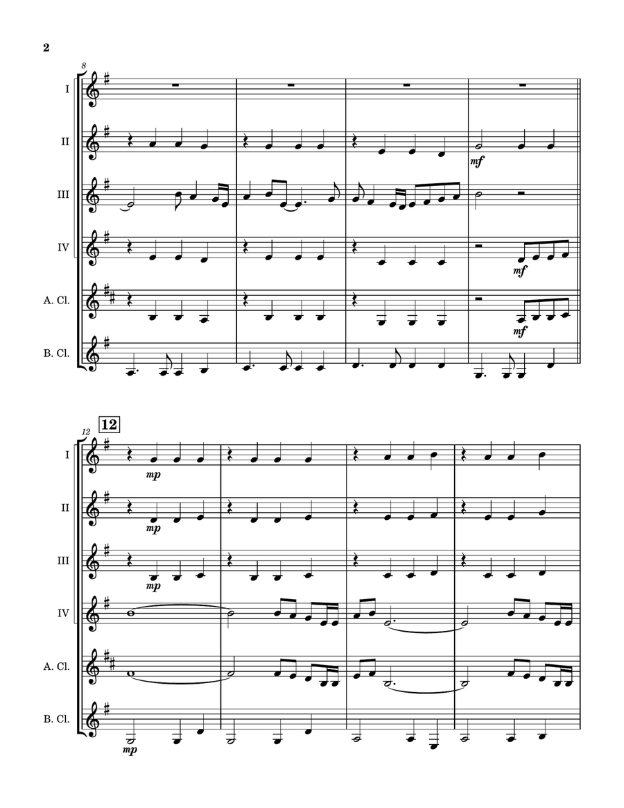 Vincent (Starry Starry Night) Clarinet Quintet scores gallery preview page 3