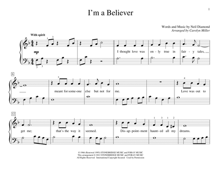 I'm A Believer (arr. Carolyn Miller)
