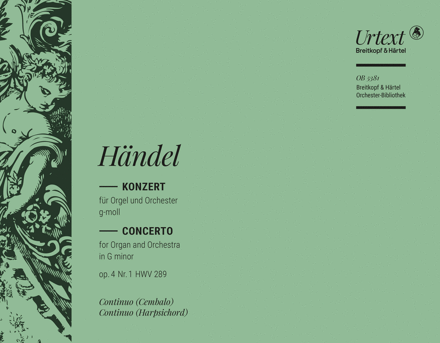 Organ Concerto (No. 1) in G minor Op. 4/1 HWV 289 Orchestra scores gallery preview page 1